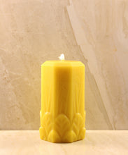 Load image into Gallery viewer, Octagon Pillar Beeswax Candle 2.5" X 4.25"