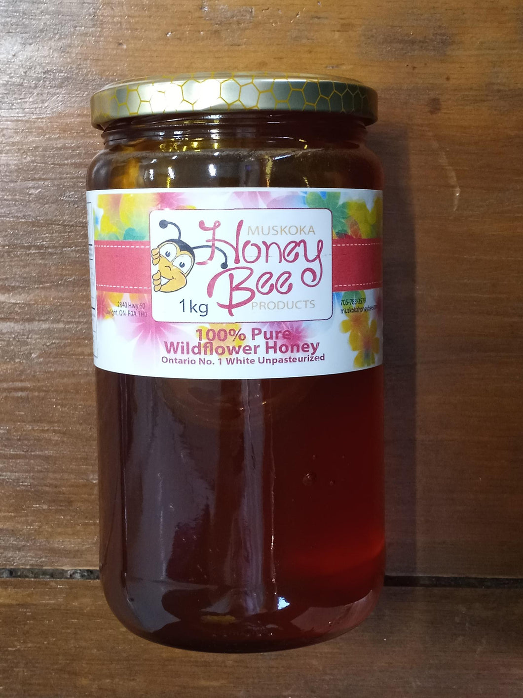1 kg Pure Unpasteurized Liquid Wildflower Honey