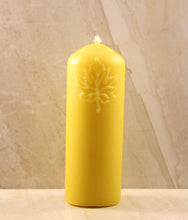 Load image into Gallery viewer, Maple Leaf Pillar Beeswax Candle (Large) 1.75&quot; X 5&quot;

