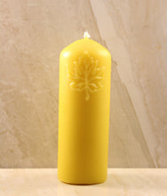 Load image into Gallery viewer, Maple Leaf Pillar Beeswax Candle (Large) 1.75&quot; X 5&quot;
