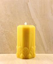Load image into Gallery viewer, Octagon Pillar Beeswax Candle 2.5&quot; X 4.25&quot;

